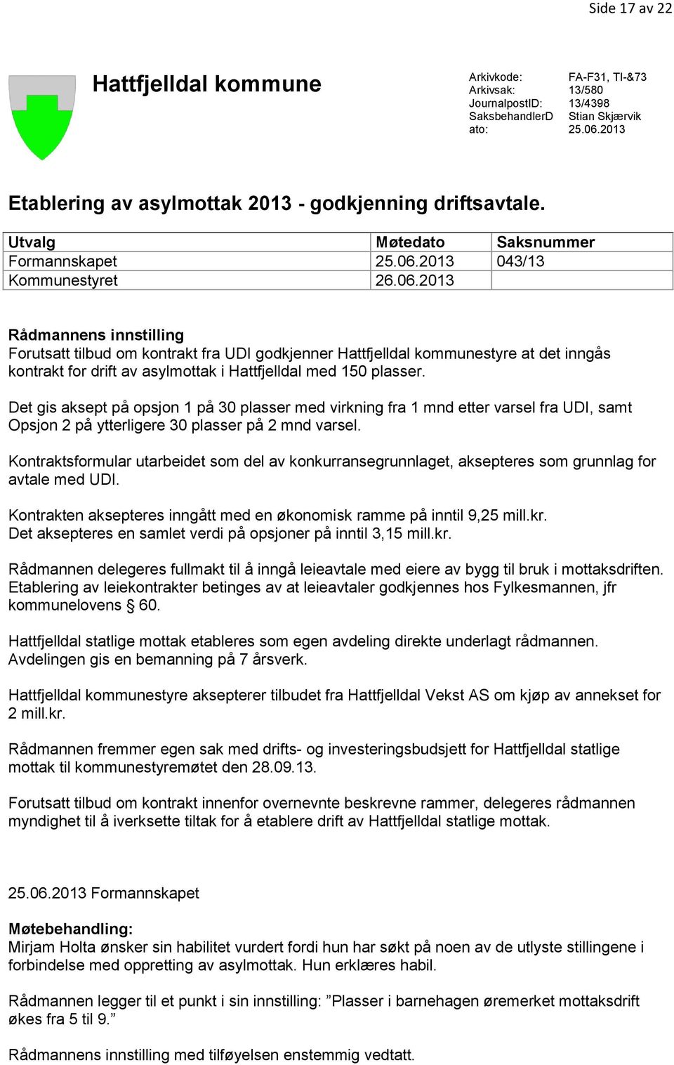 2013 043/13 Kommunestyret 26.06.