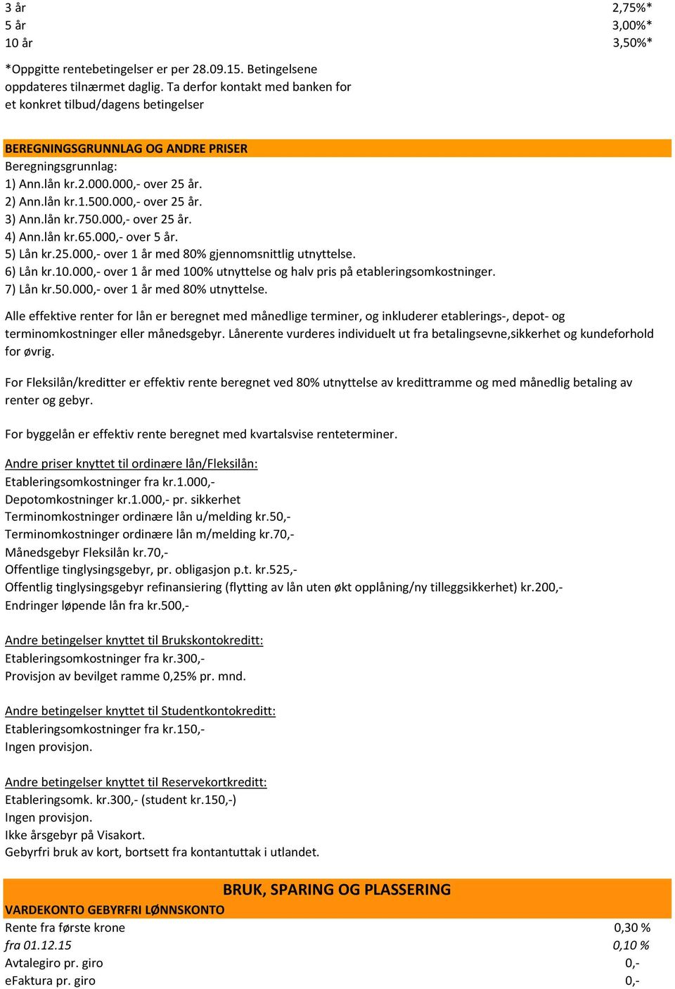 lån kr.750.00 over 25 år. 4) Ann.lån kr.65.00 over 5 år. 5) Lån kr.25.00 over 1 år med 80% gjennomsnittlig utnyttelse. 6) Lån kr.10.