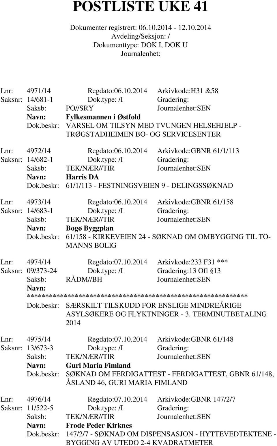 beskr: 61/1/113 - FESTNINGSVEIEN 9 - DELINGSSØKNAD Lnr: 4973/14 Regdato:06.10.2014 Arkivkode:GBNR 61/158 Saksnr: 14/683-1 Dok.type: /I Gradering: Bogø Byggplan Dok.