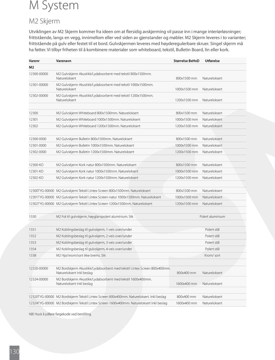 Vi tilbyr friheten til å kombinere materialer som whiteboard, tekstil, Bulletin Board, lin eller kork.