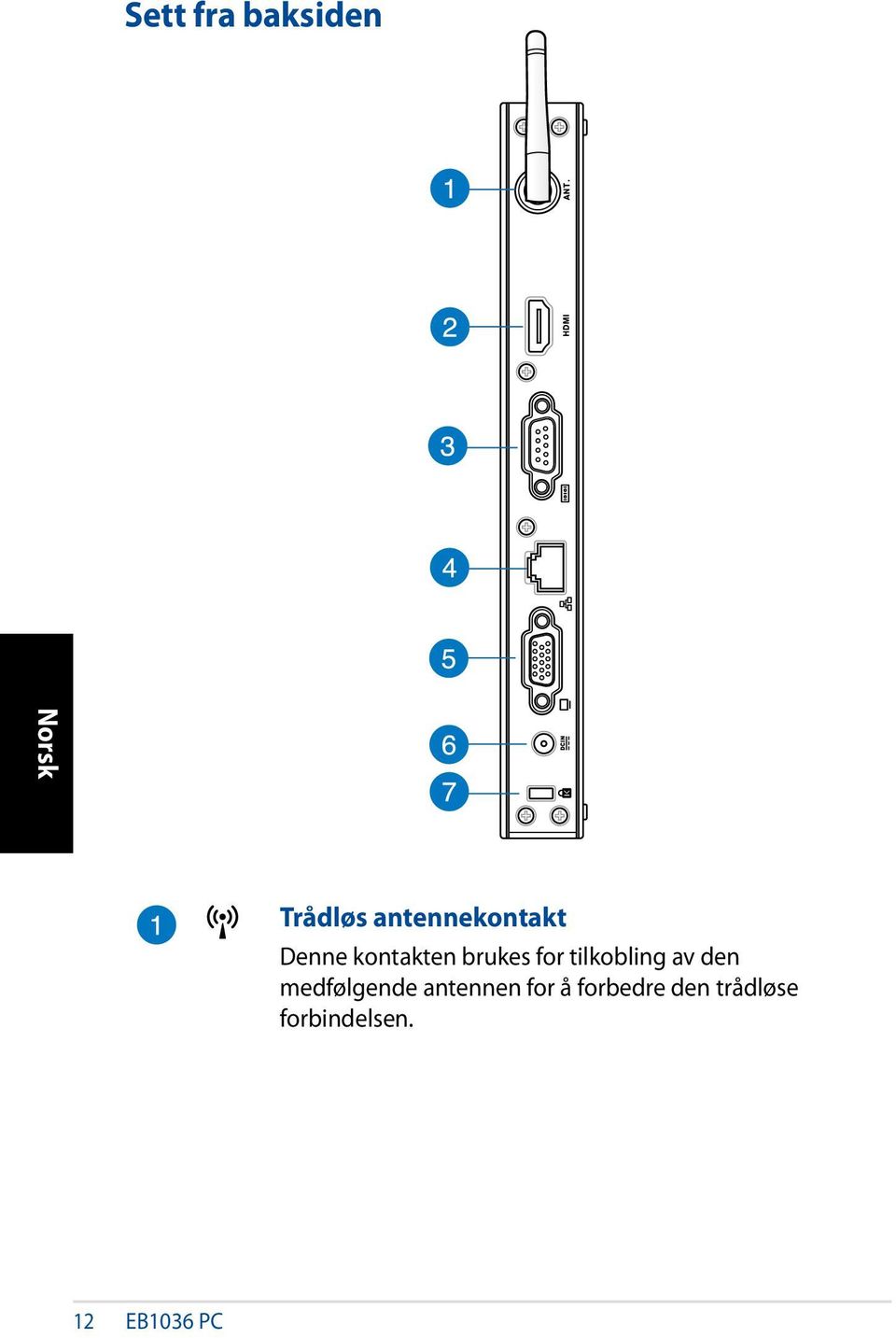 den medfølgende antennen for å forbedre