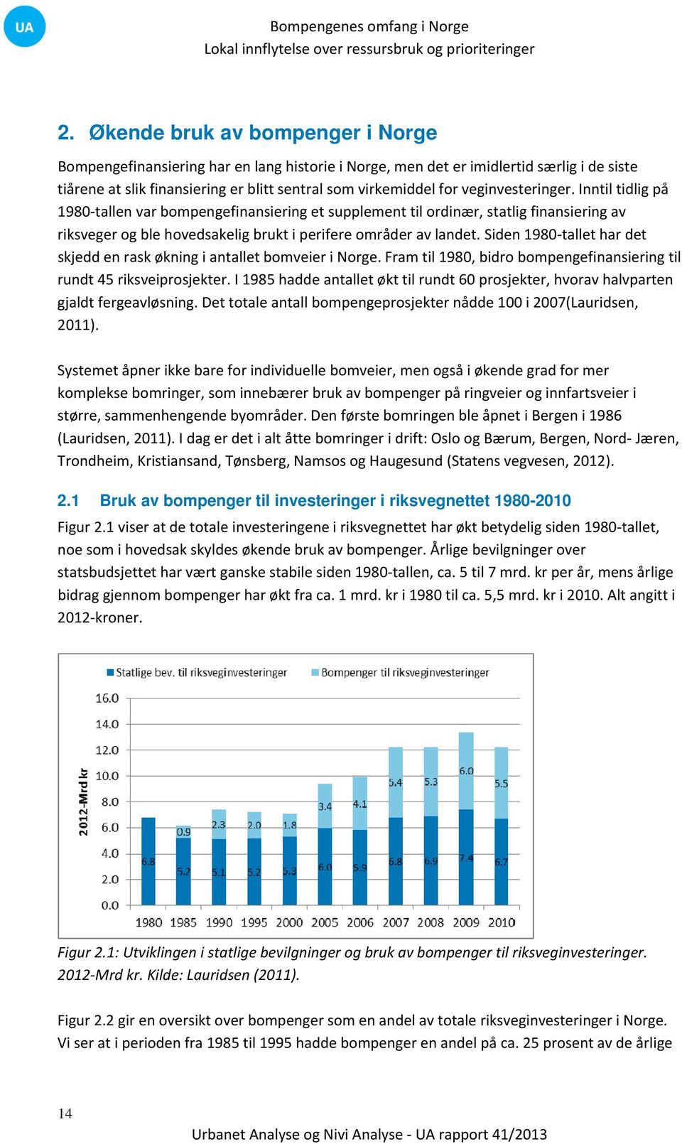 Siden 1980 tallet har det skjedd en rask økning i antallet bomveier i Norge. Fram til 1980, bidro bompengefinansiering til rundt 45 riksveiprosjekter.