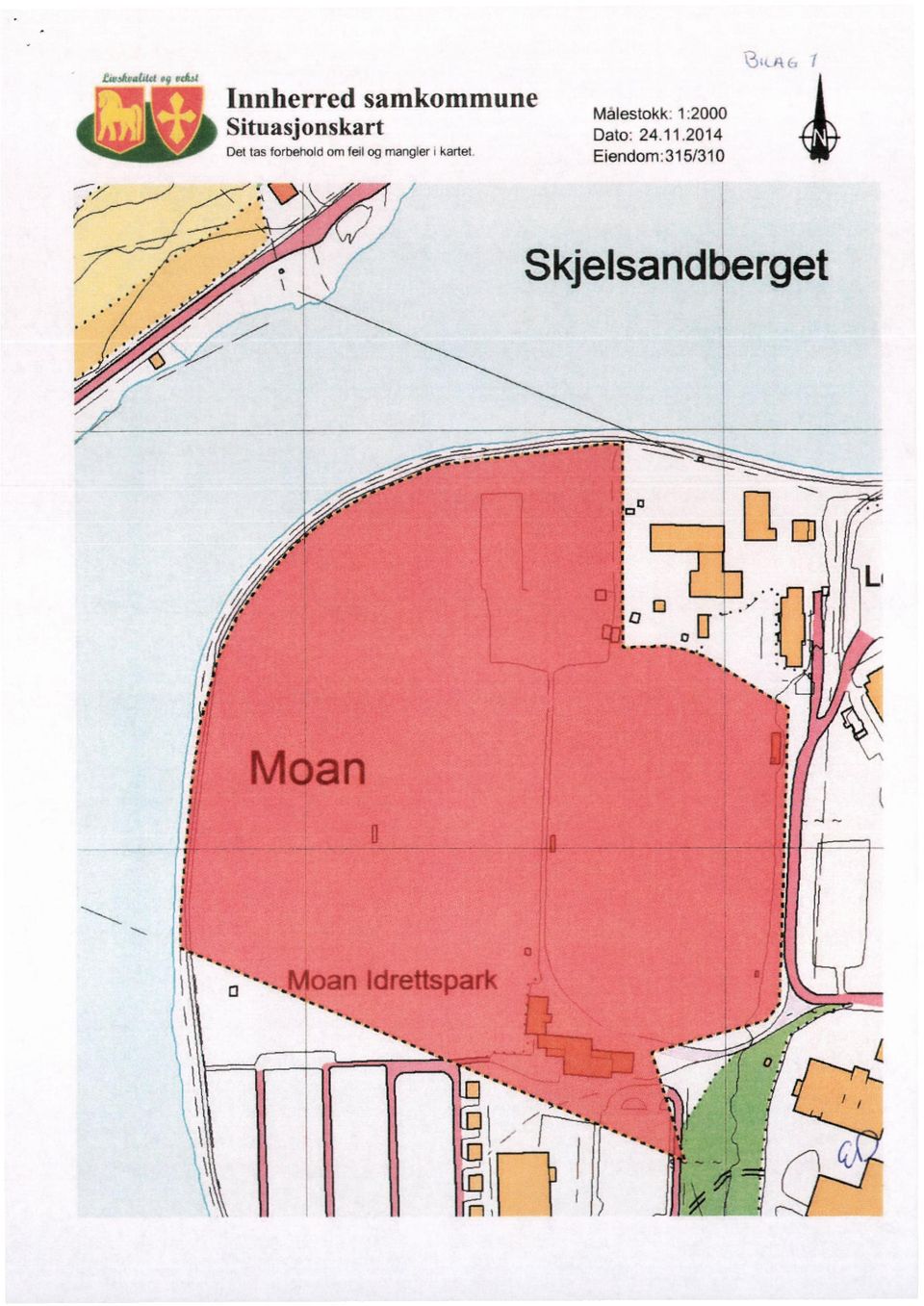 Situasjonskart Det las Vorbenolaom (eelog