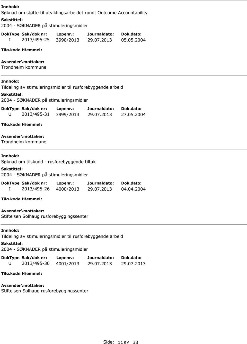 tilskudd - rusforebyggende tiltak 2013/495-26 4000/2013 04.