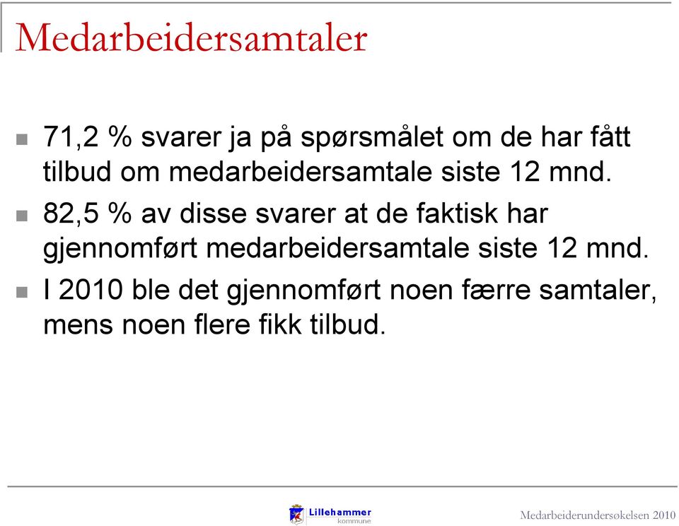 82,5 % av disse svarer at de faktisk har gjennomført