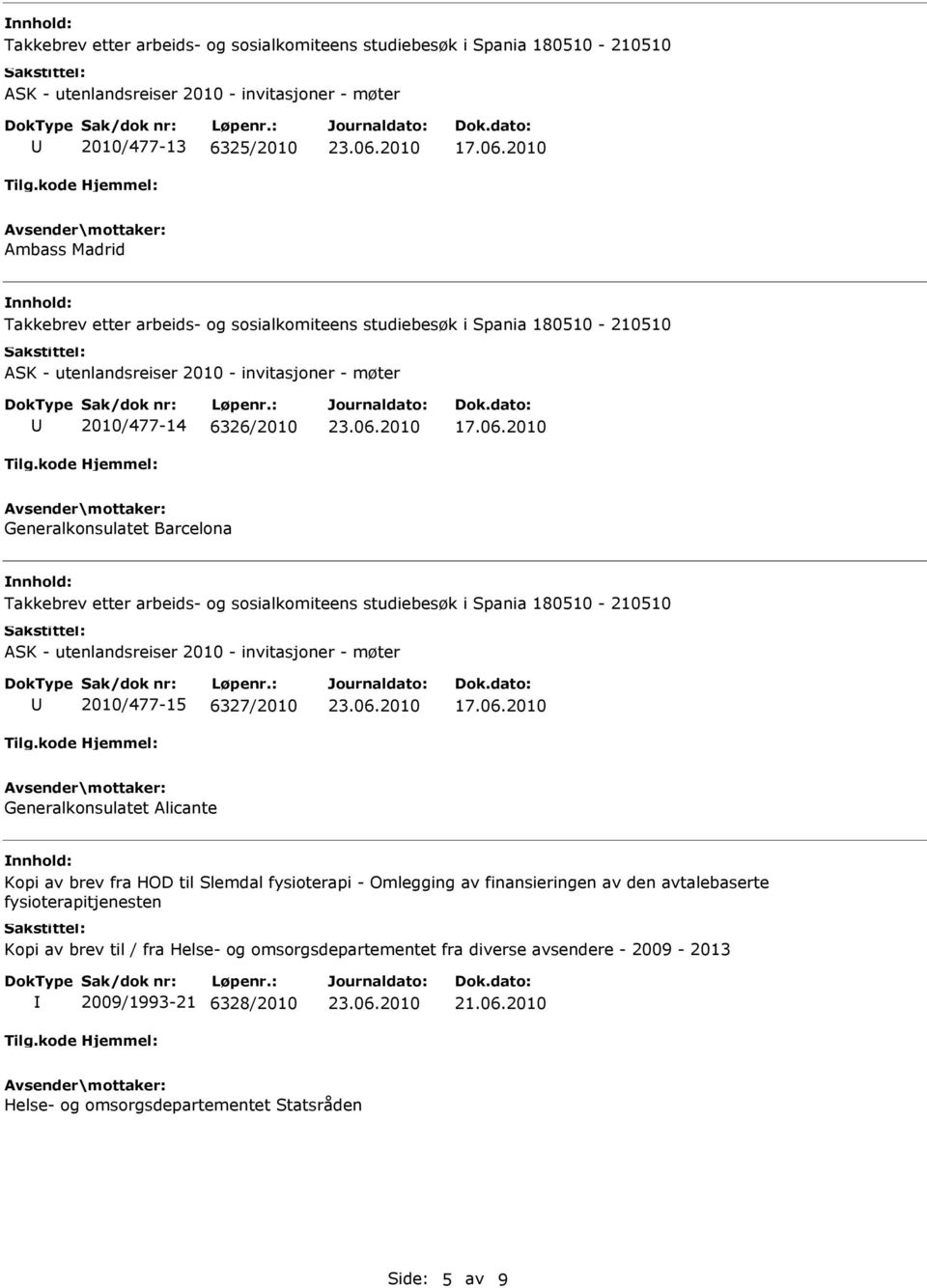 2010 Generalkonsulatet Barcelona Takkebrev etter arbeids- og sosialkomiteens studiebesøk i Spania 180510-210510 ASK - utenlandsreiser 2010 - invitasjoner - møter 2010/477-15 6327/2010 17.06.