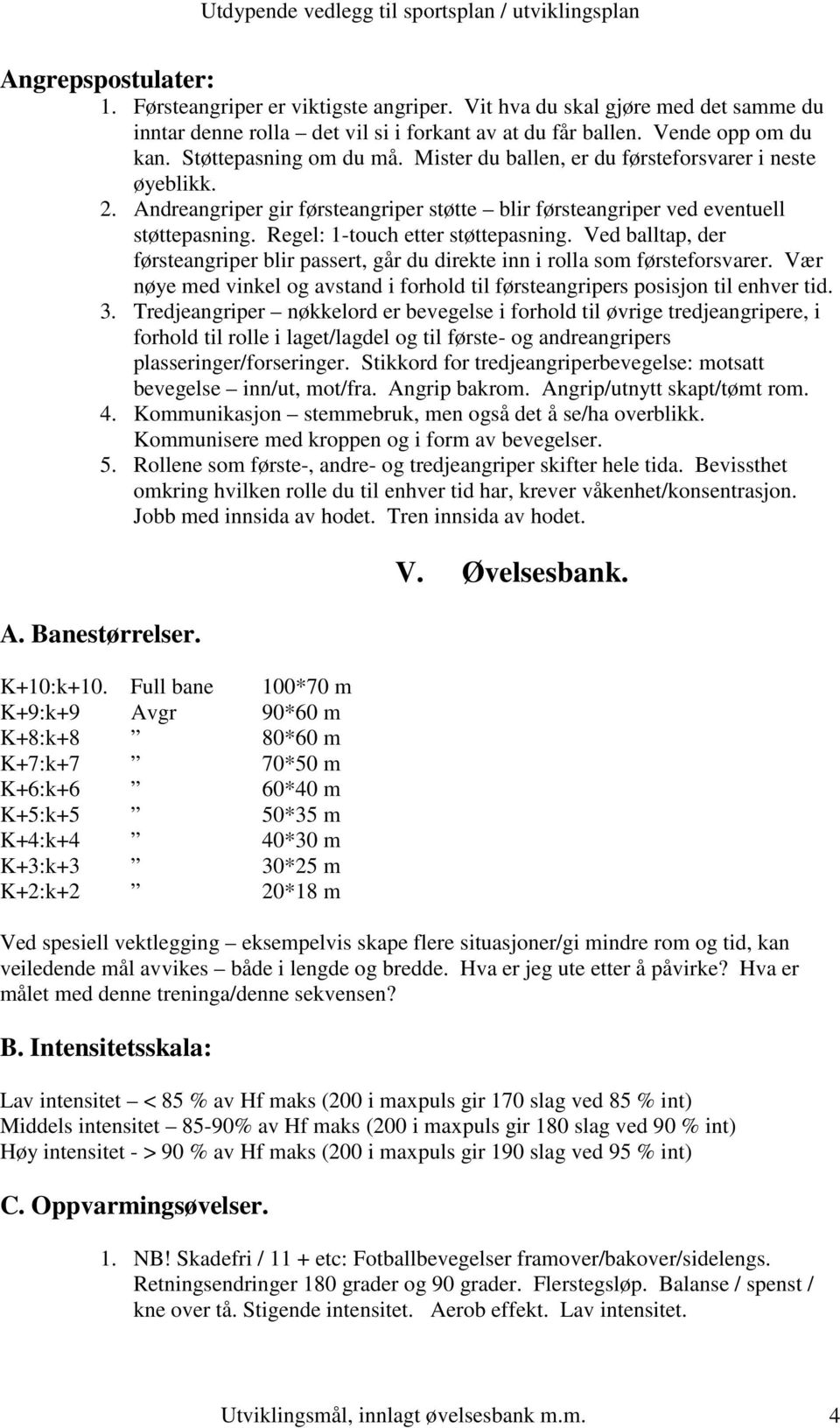 Regel: 1-touch etter støttepasning. Ved balltap, der førsteangriper blir passert, går du direkte inn i rolla som førsteforsvarer.