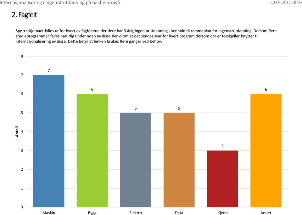 Dersom flere studieprogrammer faller naturlig under noen av disse ber vi om at det sendes svar for hvert