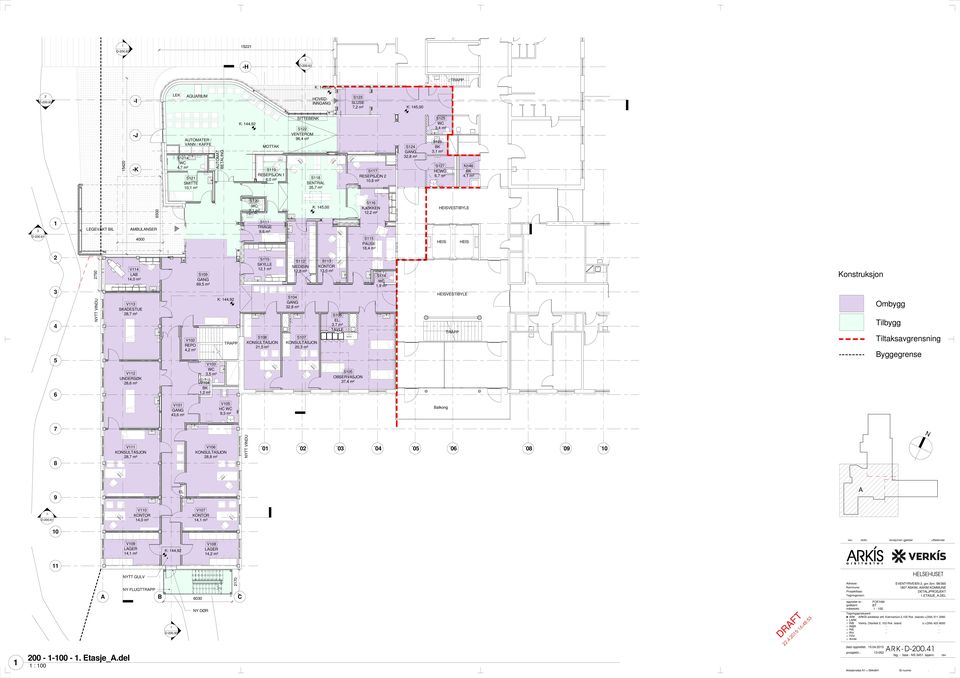 RESEPSJO 0,8 m² S,8 m² S5, m² S6 BK, m² S7 HC 6,7 m² 6 BK, m² 6500 S0, m² K: 5,00 S6 KJØKKE, m² D00.