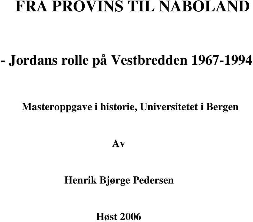 Masteroppgave i historie,