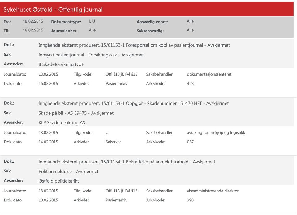 AS avdeling for innkjøp og logistikk Dok. dato: 14.02.