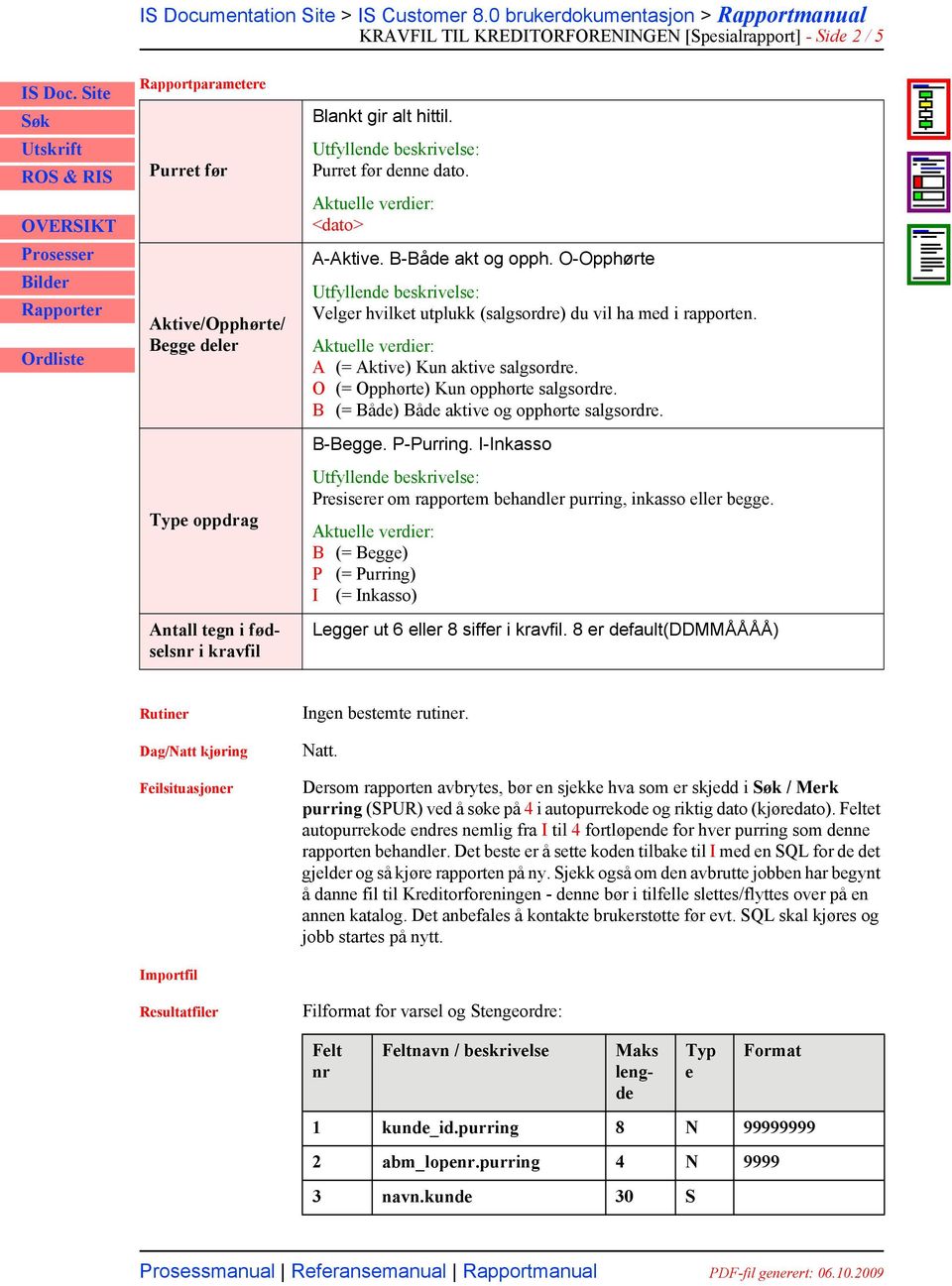 Aktull vrdir: <dato> A-Aktiv. B-Båd akt og opph. O-Opphørt Utfyllnd bskrivls: Vlgr hvilkt utplukk (salgsordr) du vil ha md i rapportn. Aktull vrdir: A (= Aktiv) Kun aktiv salgsordr.