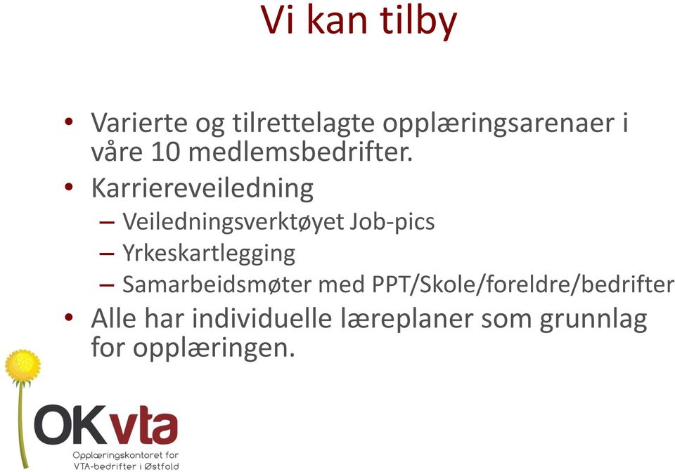 Karriereveiledning Veiledningsverktøyet Job-pics Yrkeskartlegging