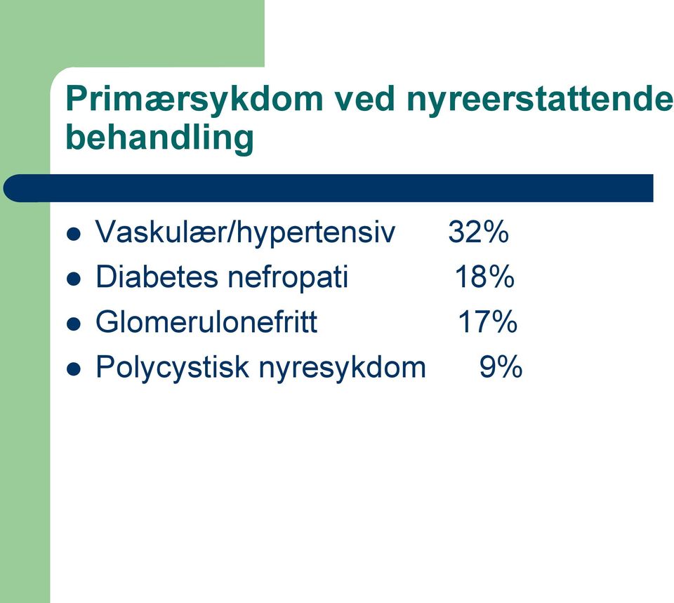 32% Diabetes nefropati 18%