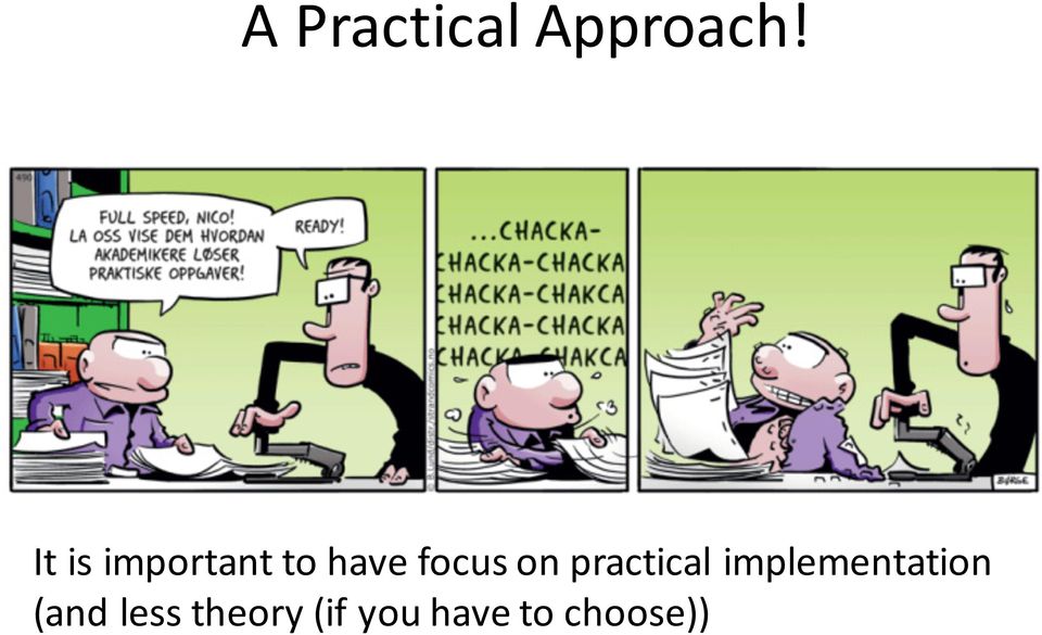 on practical implementation
