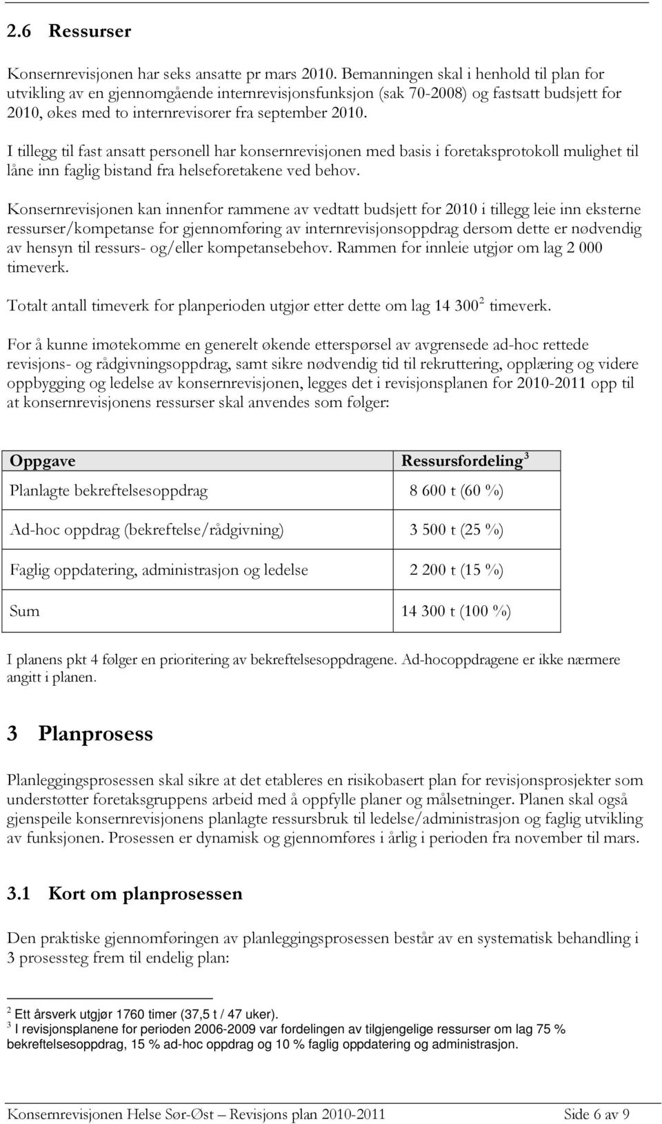 I tillegg til fast ansatt personell har konsernrevisjonen med basis i foretaksprotokoll mulighet til låne inn faglig bistand fra helseforetakene ved behov.