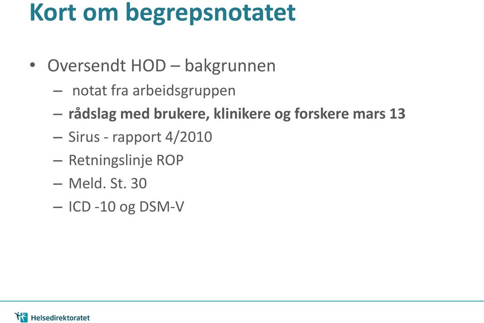 klinikere og forskere mars 13 Sirus - rapport