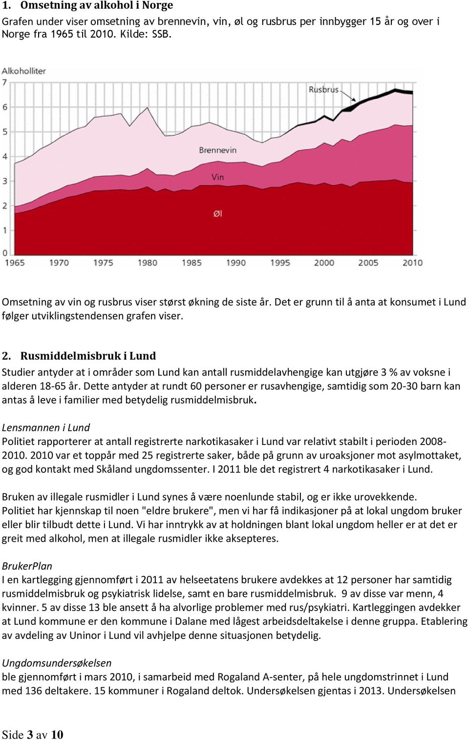 Rusmiddelmisbruk i Lund Studier antyder at i områder som Lund kan antall rusmiddelavhengige kan utgjøre 3 % av voksne i alderen 18-65 år.
