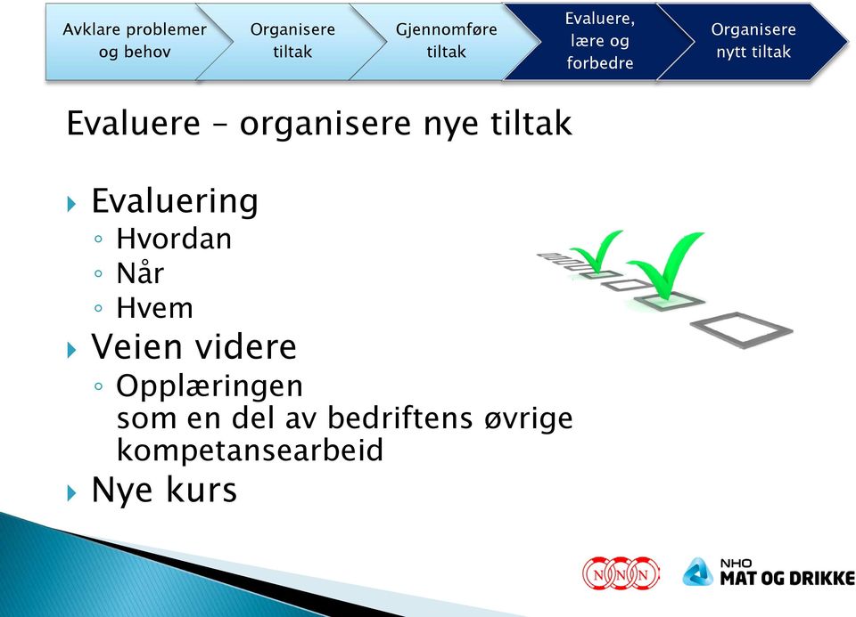 Evaluering Hvordan Når Hvem Veien videre