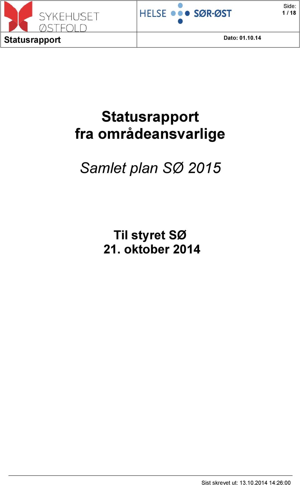 Samlet plan SØ 2015