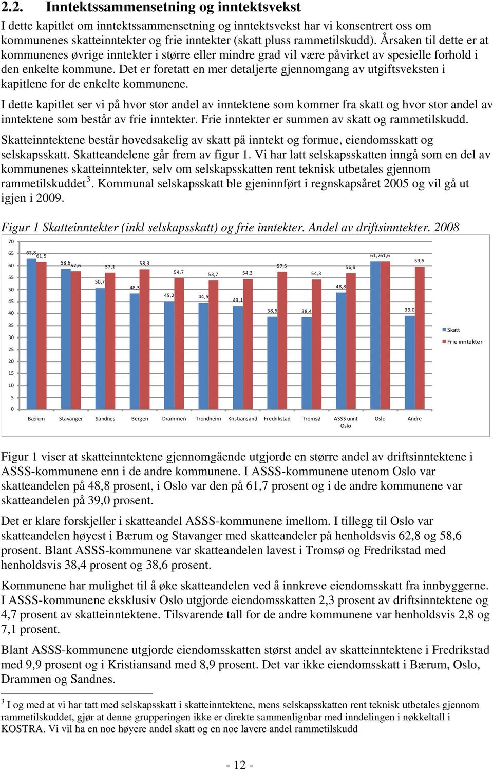 Det er foretatt en mer detaljerte gjennomgang av utgiftsveksten i kapitlene for de enkelte kommunene.