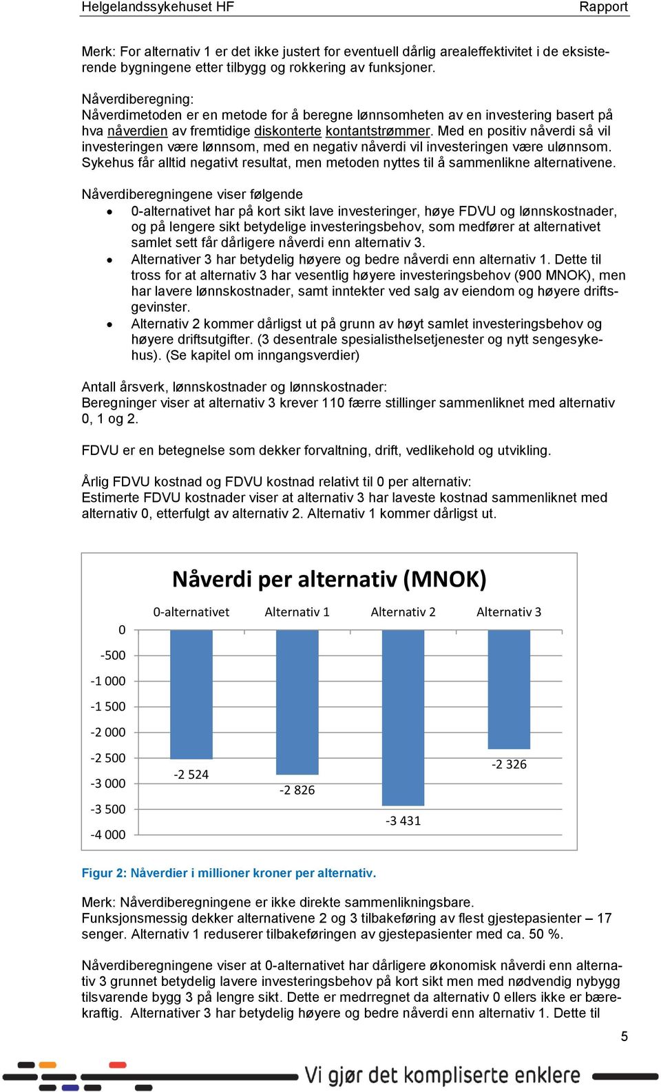 Med en positiv nåverdi så vil investeringen være lønnsom, med en negativ nåverdi vil investeringen være ulønnsom.