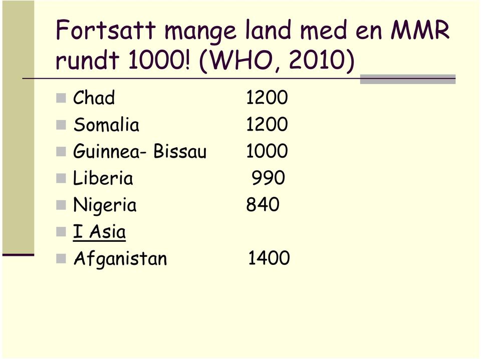 1200 Guinnea- Bissau 1000 Liberia