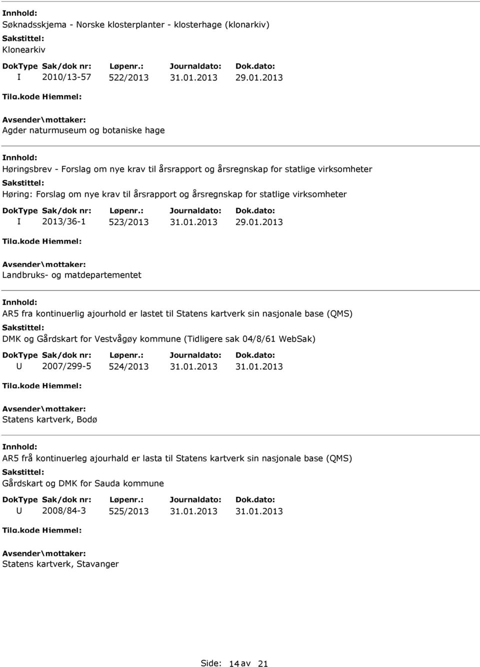 kontinuerlig ajourhold er lastet til Statens kartverk sin nasjonale base (QMS) DMK og Gårdskart for Vestvågøy kommune (Tidligere sak 04/8/61 WebSak) 2007/299-5 524/2013 Statens