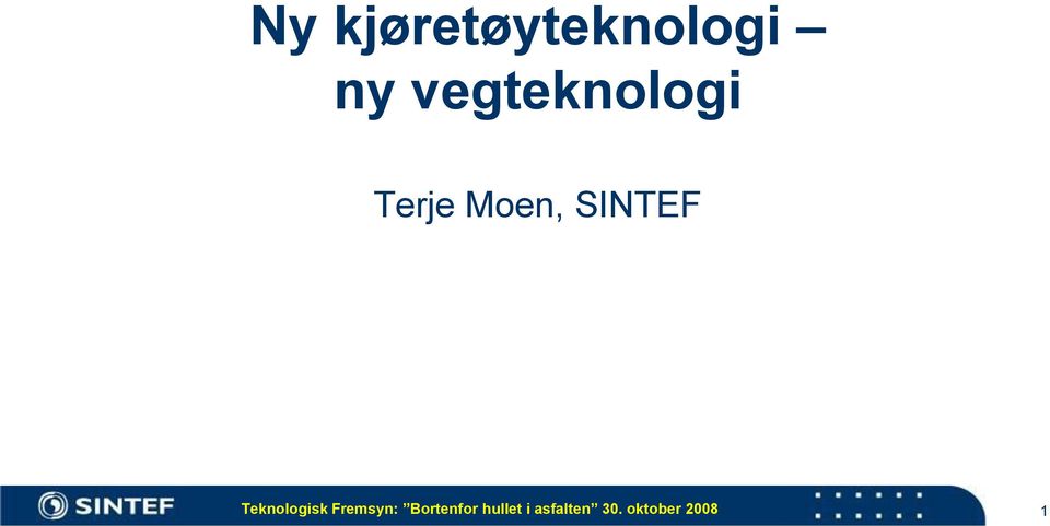 SINTEF Teknologisk Fremsyn: