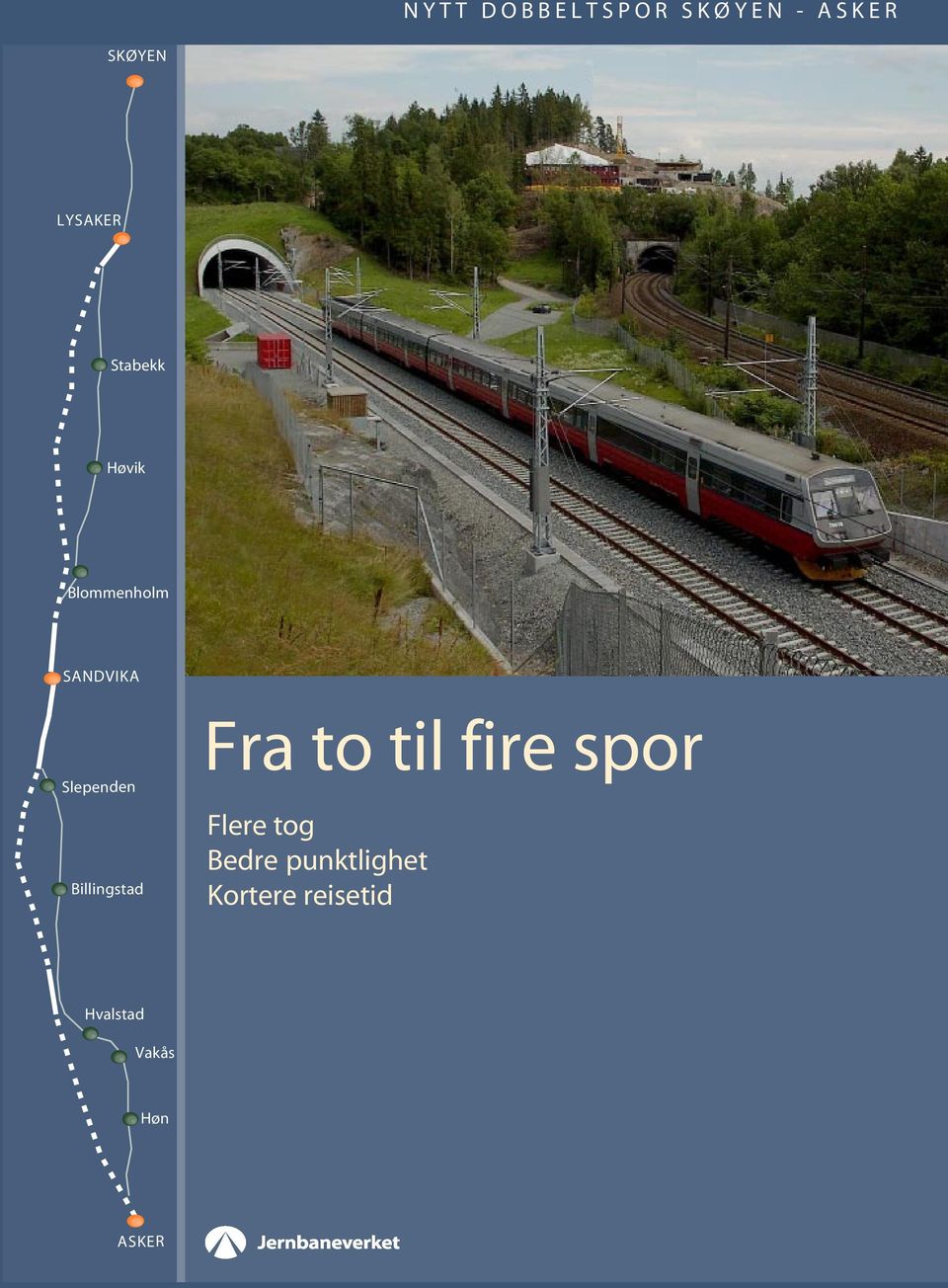 Slependen Billingstad Fra to til fire spor Flere tog