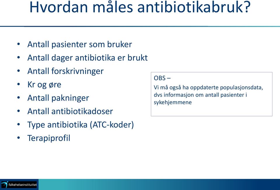 forskrivninger Kr og øre Antall pakninger Antall antibiotikadoser Type