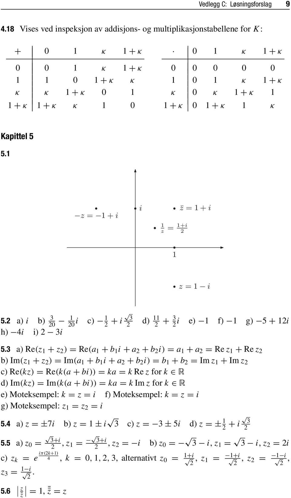 z = +i i = +i z z =+i z = i 5. a i b 3 0 0 i c + i 3 h 4i i 3i d + 3 i e f g 5 + i 5.