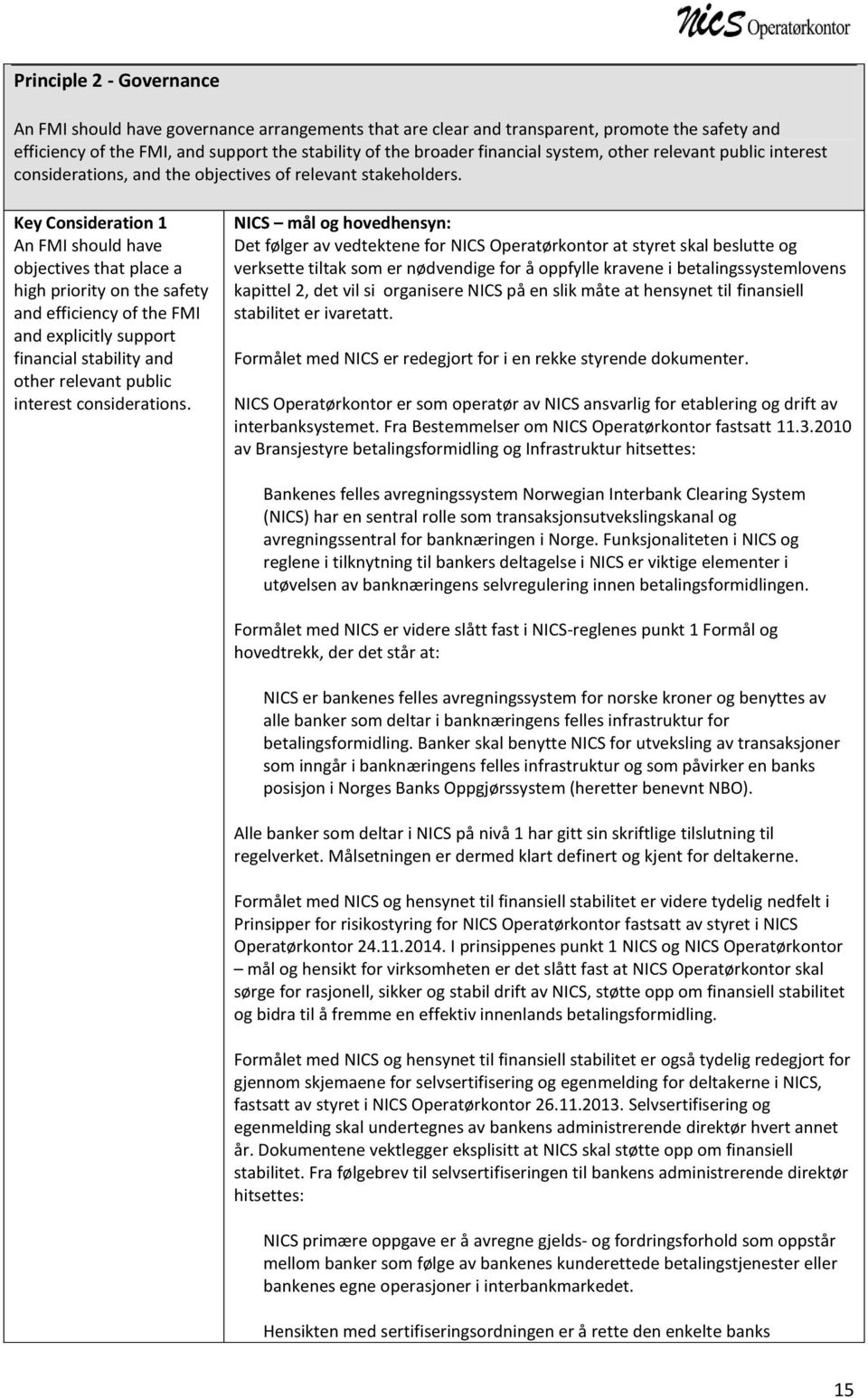 Key Consideration 1 An FMI should have objectives that place a high priority on the safety and efficiency of the FMI and explicitly support financial stability and other relevant public interest