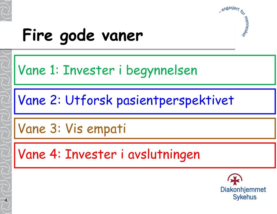 pasientperspektivet Vane 3: Vis