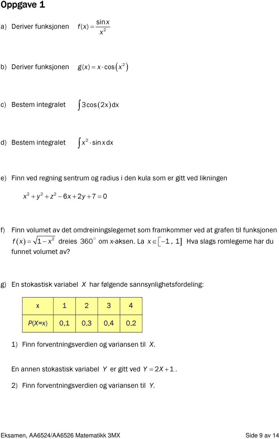 360 om x-aksen. La x 1,1] Hva slags romlegeme har du funnet volumet av?