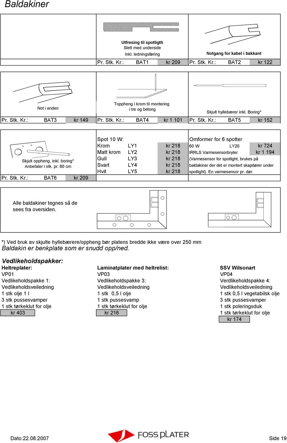 boring* Anbefaler i stk. pr. 60 cm Pr. Stk. Kr.