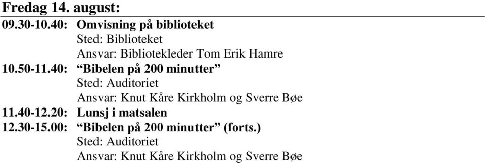 Tom Erik Hamre 10.50-11.