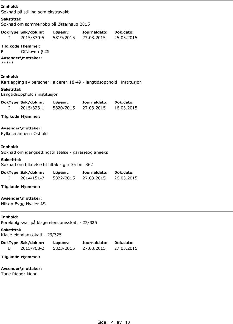 2015 Fylkesmannen i Østfold Søknad om igangsettingstillatelse - garasjeog anneks Søknad om tillatelse til tiltak - gnr 35 bnr 362 2014/151-7