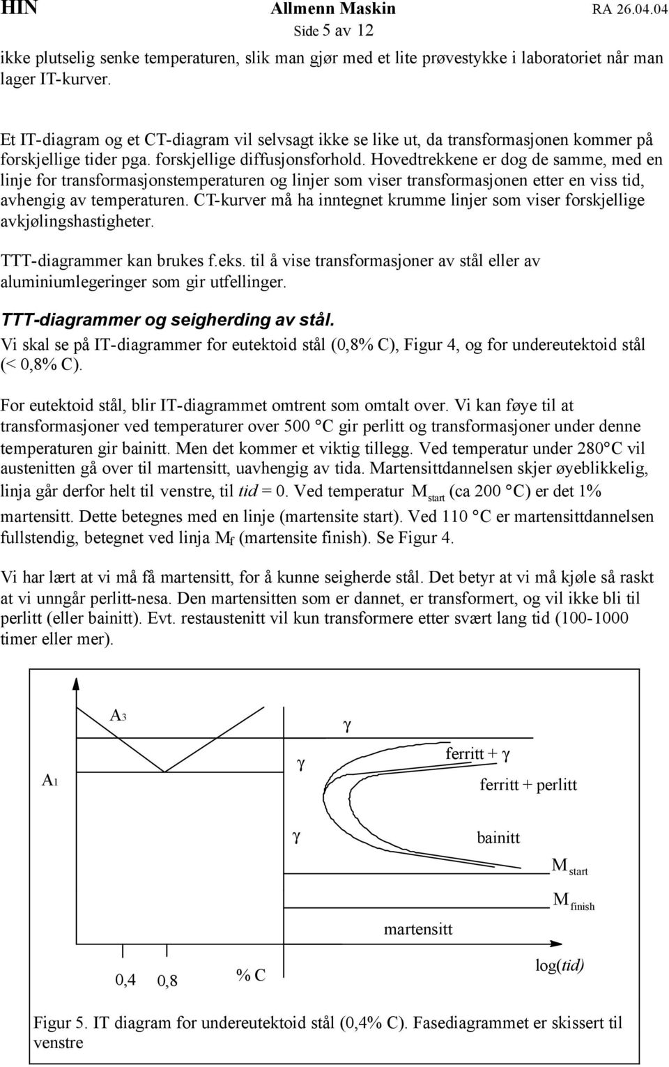 Hovedtrekkene er dog de samme, med en linje for transformasjonstemperaturen og linjer som viser transformasjonen etter en viss tid, avhengig av temperaturen.