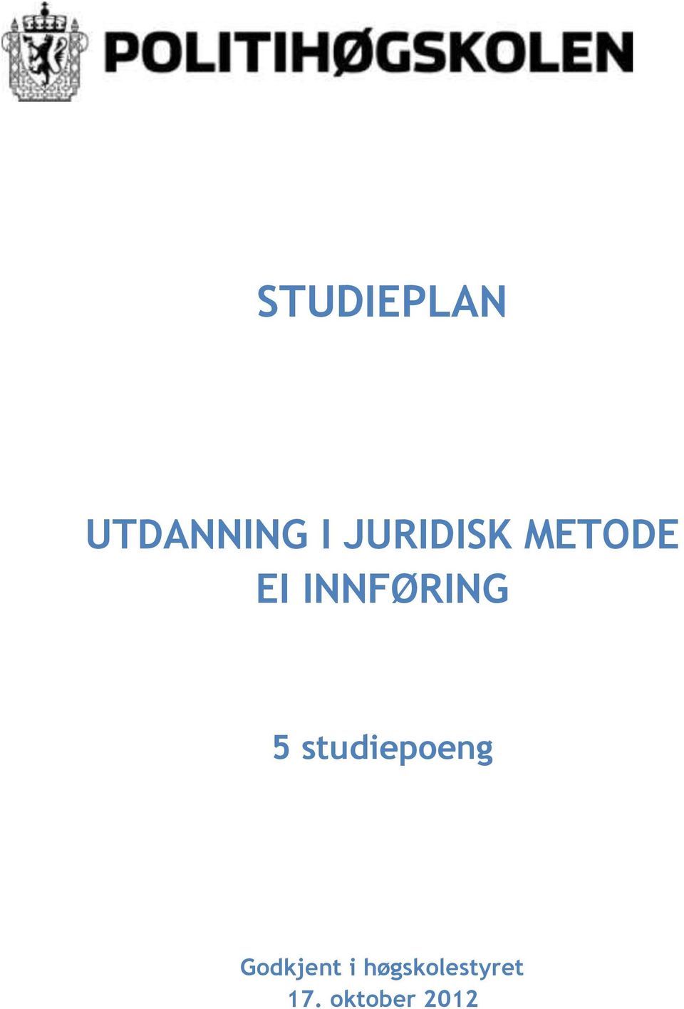 INNFØRING 5 studiepoeng