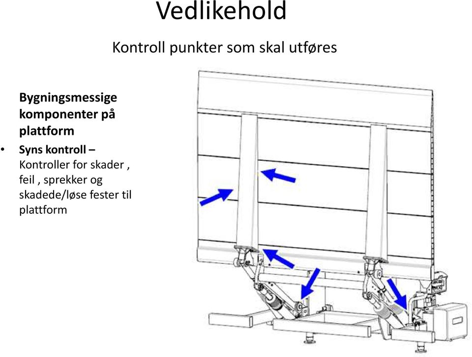 Syns kontroll Kontroller for skader,