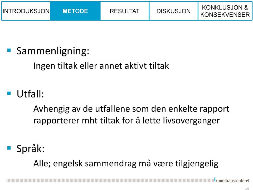 enkelte rapprt rapprterer mht tiltak fr å lette