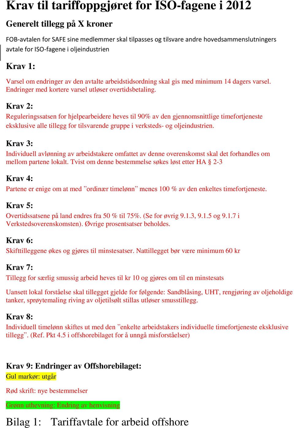 Krav 2: Reguleringssatsen for hjelpearbeidere heves til 90% av den gjennomsnittlige timefortjeneste eksklusive alle tillegg for tilsvarende gruppe i verksteds- og oljeindustrien.