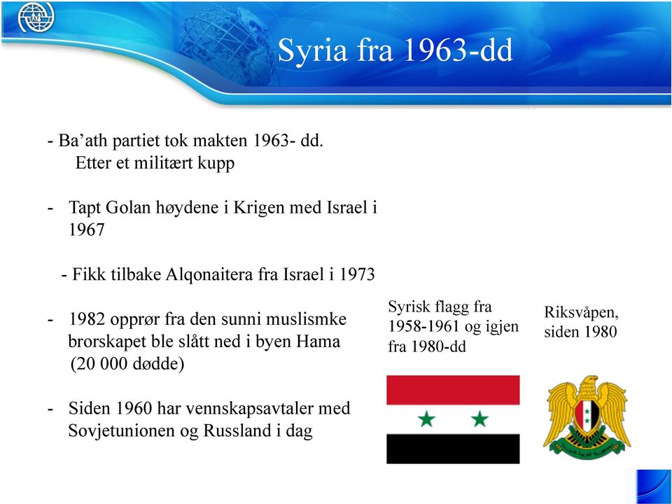 fra Israel i 1973-1982 opprør fra den sunni muslismke brorskapet ble slått ned i byen Hama (20 000