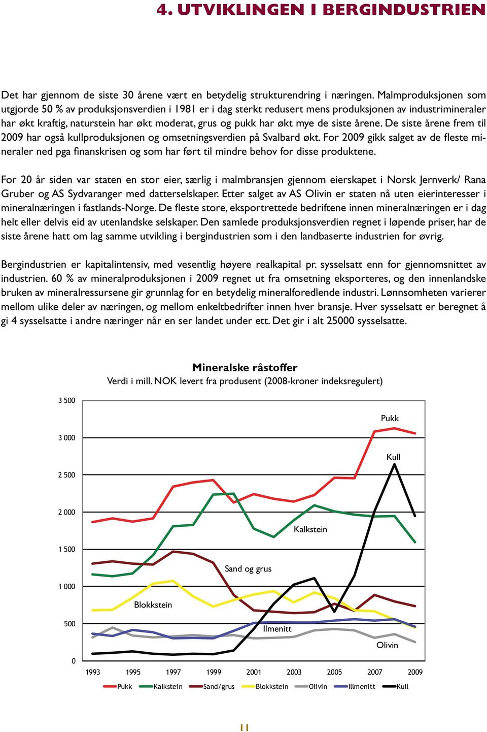 de siste årene. De siste årene frem til 2009 har også kullproduksjonen og omsetningsverdien på Svalbard økt.