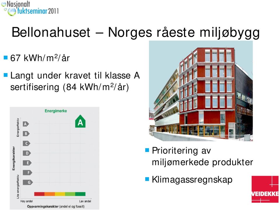 A sertifisering (84 kwh/m 2 /år)