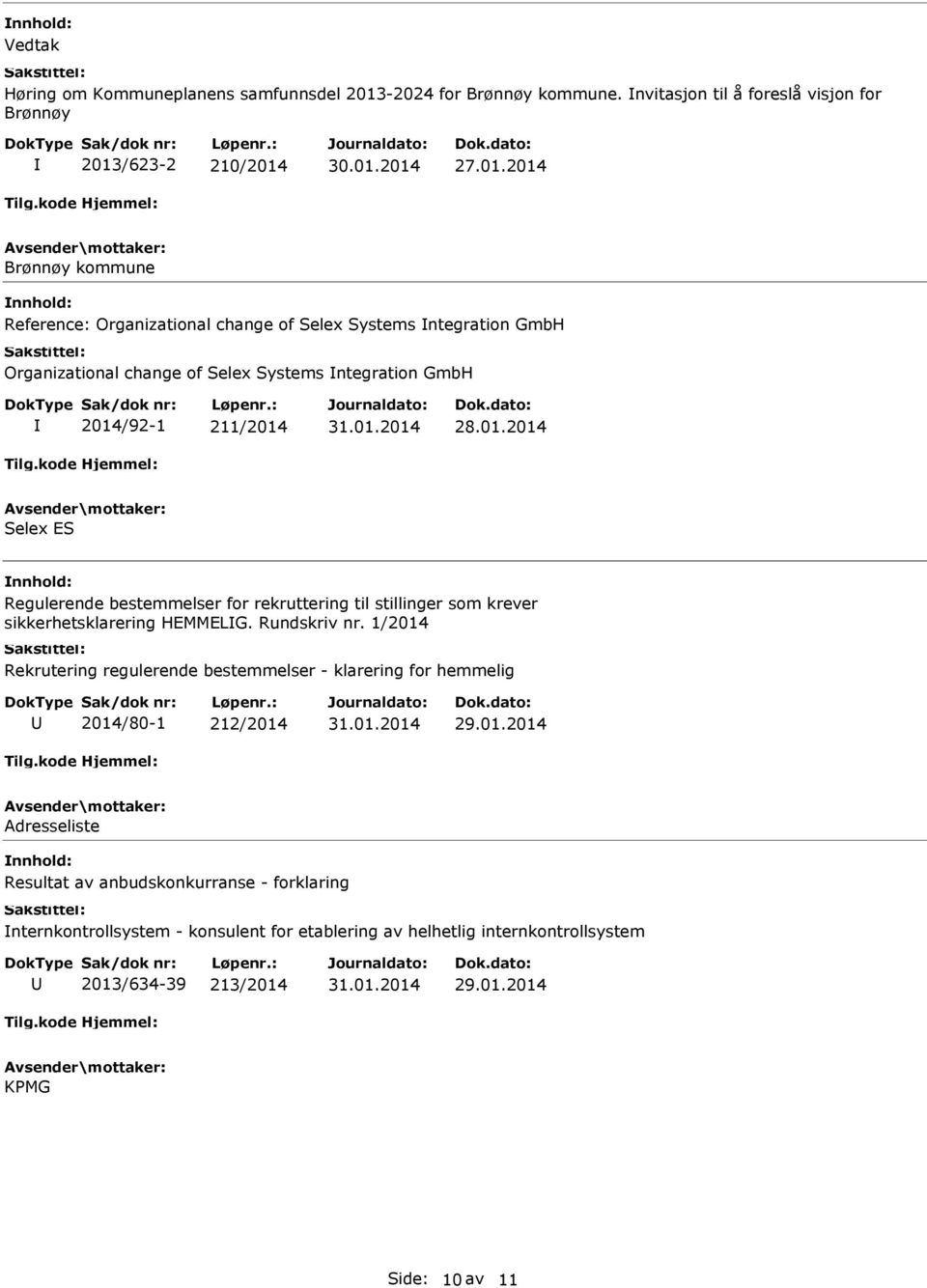 Systems ntegration GmbH 2014/92-1 211/2014 31.01.2014 Selex ES Regulerende bestemmelser for rekruttering til stillinger som krever sikkerhetsklarering HEMMELG. Rundskriv nr.