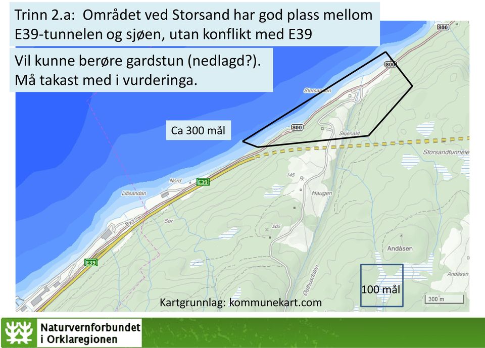 E39-tunnelen og sjøen, utan konflikt med E39 Vil