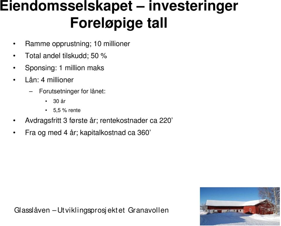 millioner Forutsetninger for lånet: 30 år 5,5 % rente Avdragsfritt 3