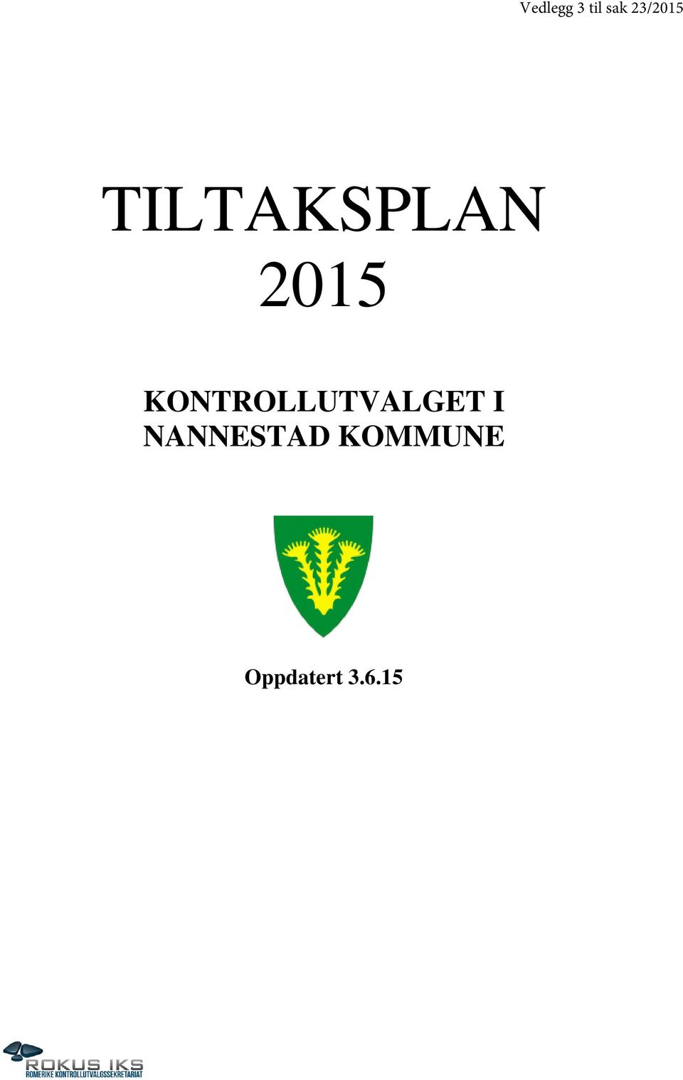 2015 KONTROLLUTVALGET I